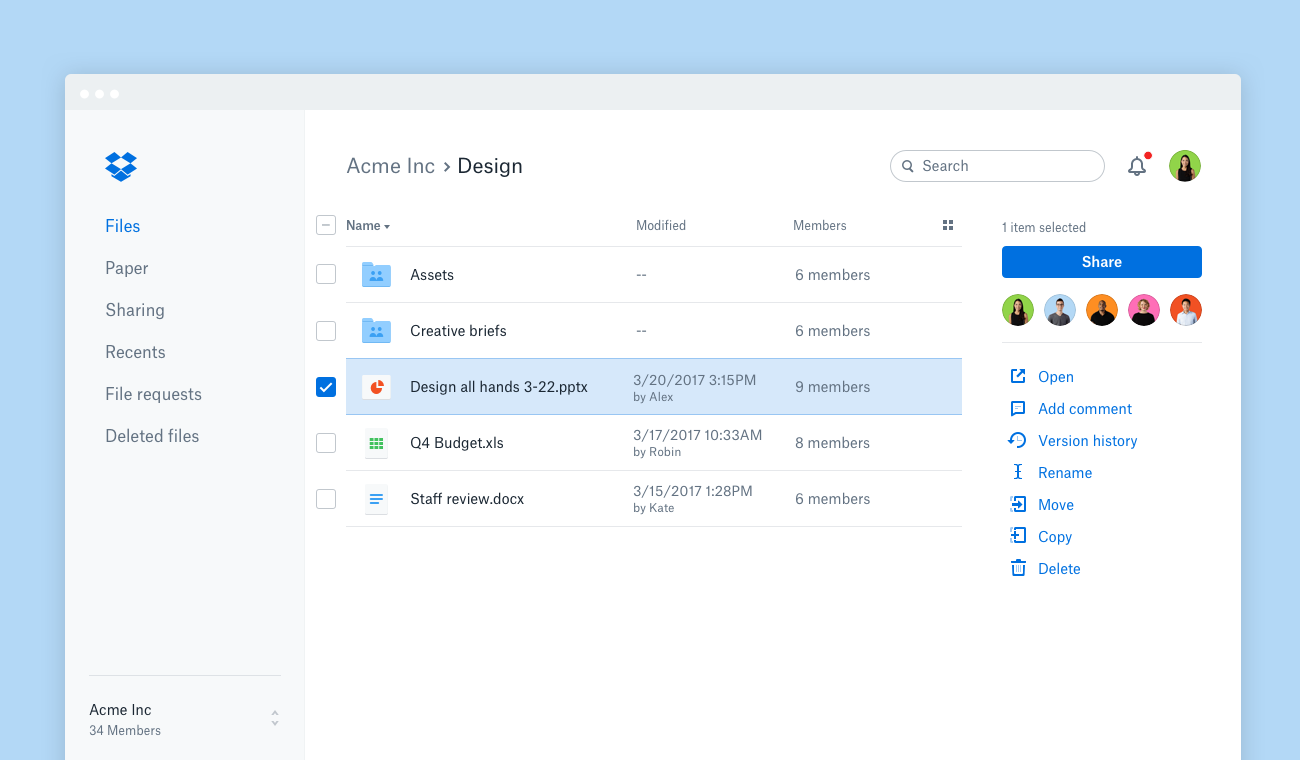 The new dropbox.com—files and team activity, all in one place | Dropbox Blog