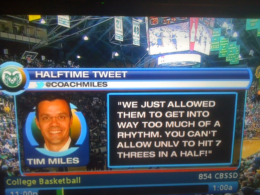 Colorado State’s Tim Miles Shows Social Media Savvy with Halftime Tweet