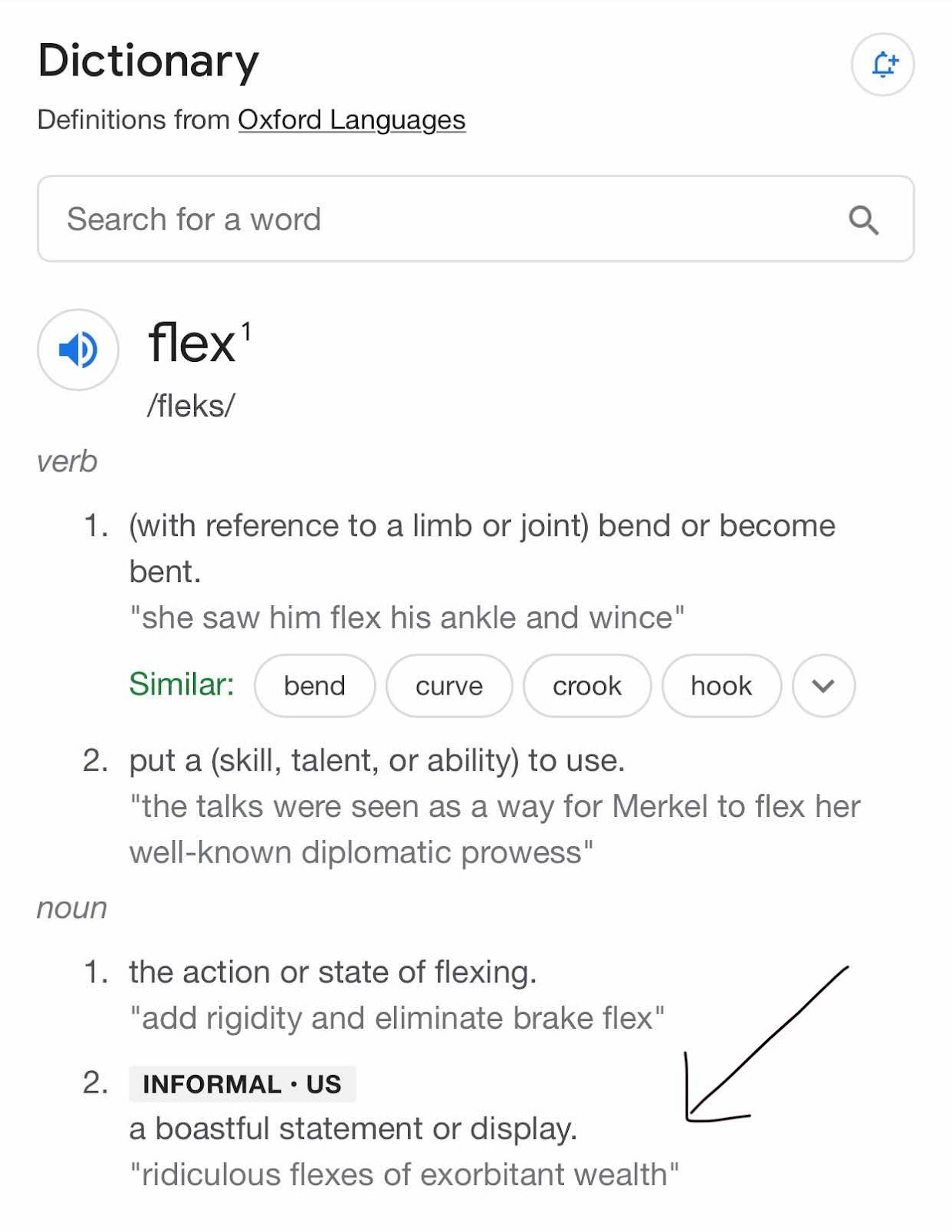 Flexing meaning, Flexing adalah