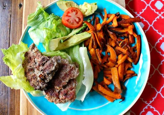 Grilled Turkey Burger Lettuce Wraps With Sweet Potato Fries - Simply  Taralynn | Food & Lifestyle Blog