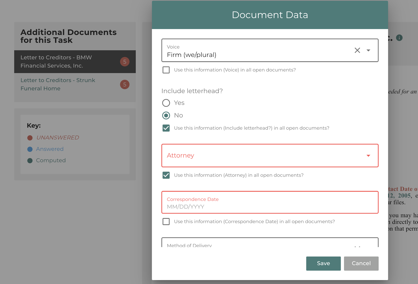 Draft trust administration documents with Wealth Tracx