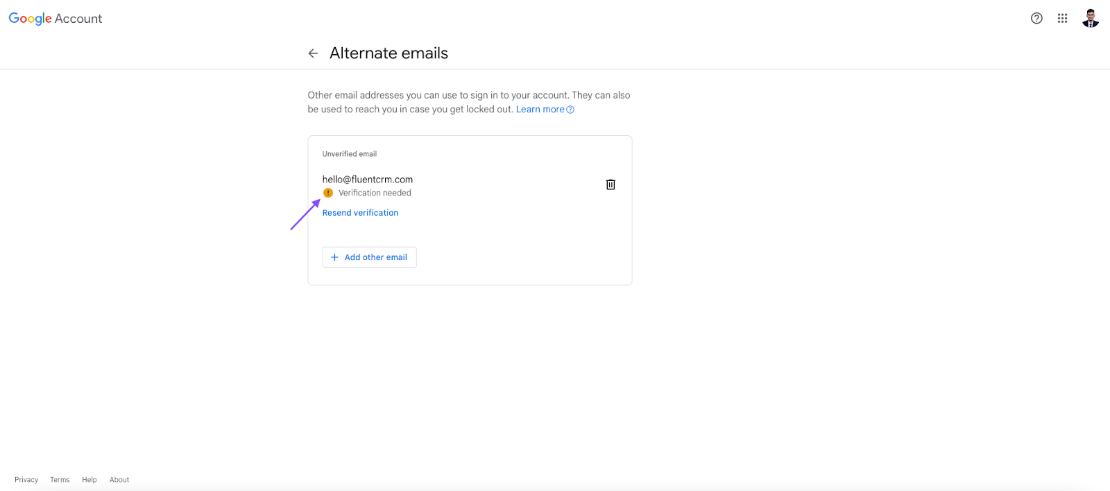 change gmail profile picture of custom email - custom email verification