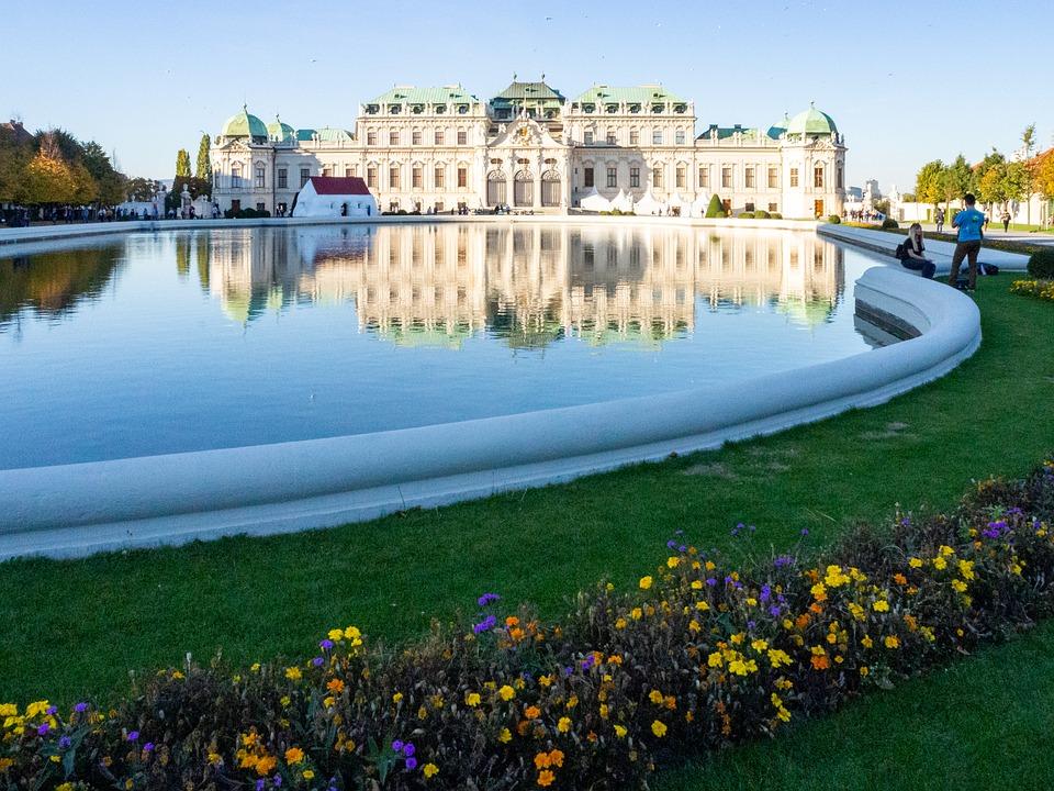 Belvedere, Palace, Pond, Wien, Vienna, Austria