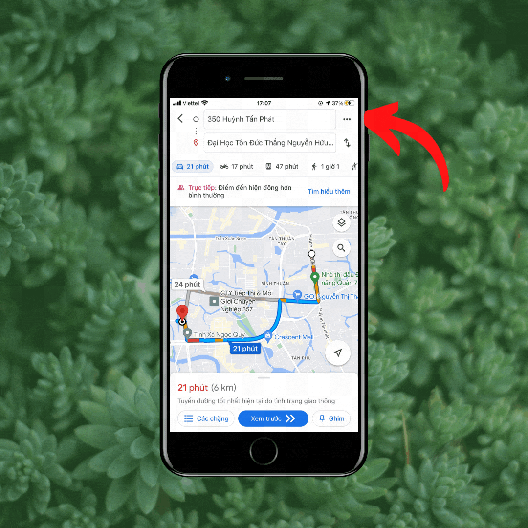 Thêm nhiều vị trí trên quãng đường di chuyển bằng Google Maps