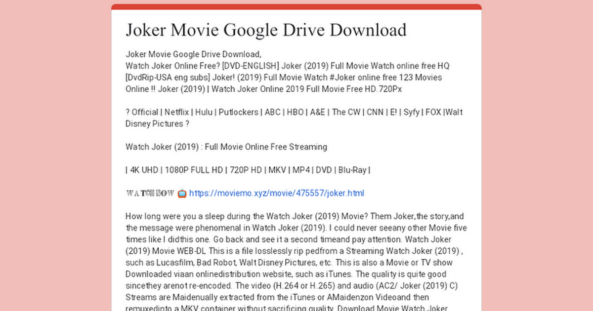 joker movie google drive download