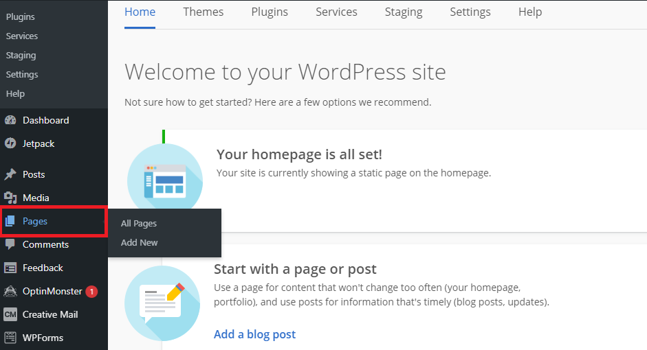 WordPress Pages