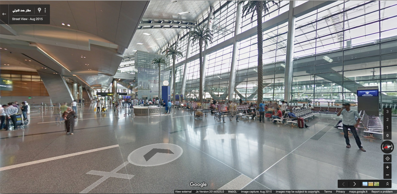 Shot from the airport lobby (using Street View on Google Maps