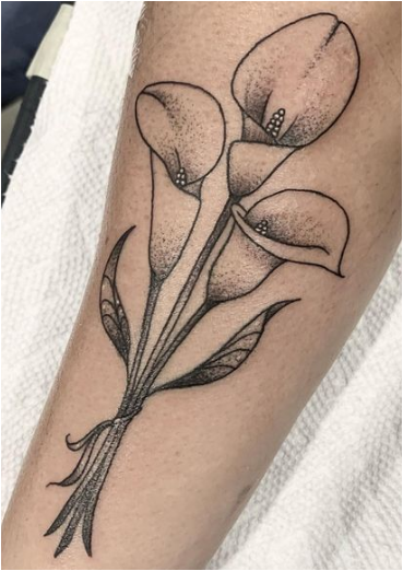 Dotted Calla Lily Tattoo