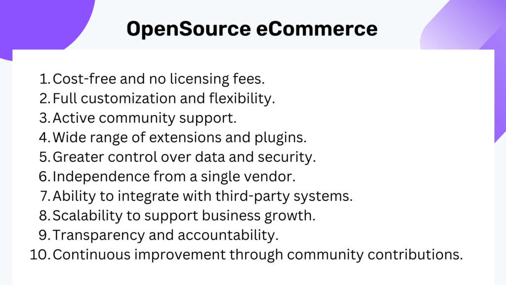 An illustration describing the benefits of OpenSource eCommerce