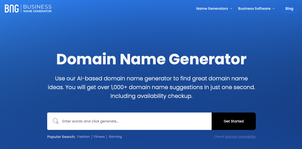 página do business name generator