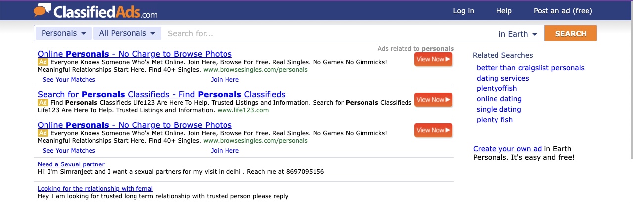 Personals like free craigslist online Free Local