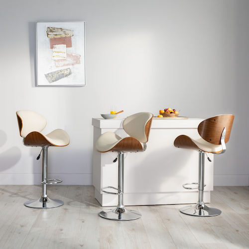 Java Cream and walnut bar stools from EZ Living Furniture