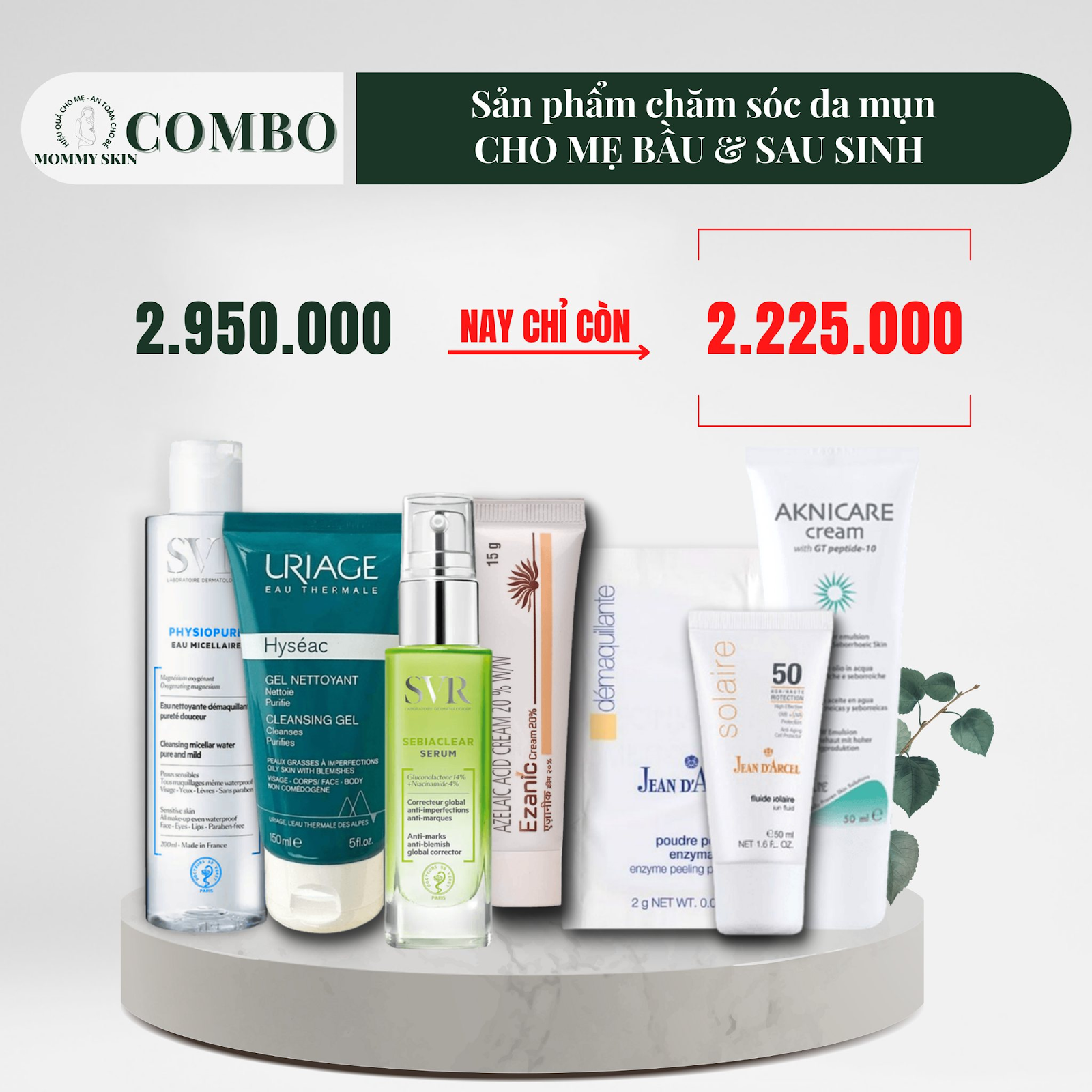 Sản phẩm chăm sóc da mụn cho mẹ bầu và sau sinh