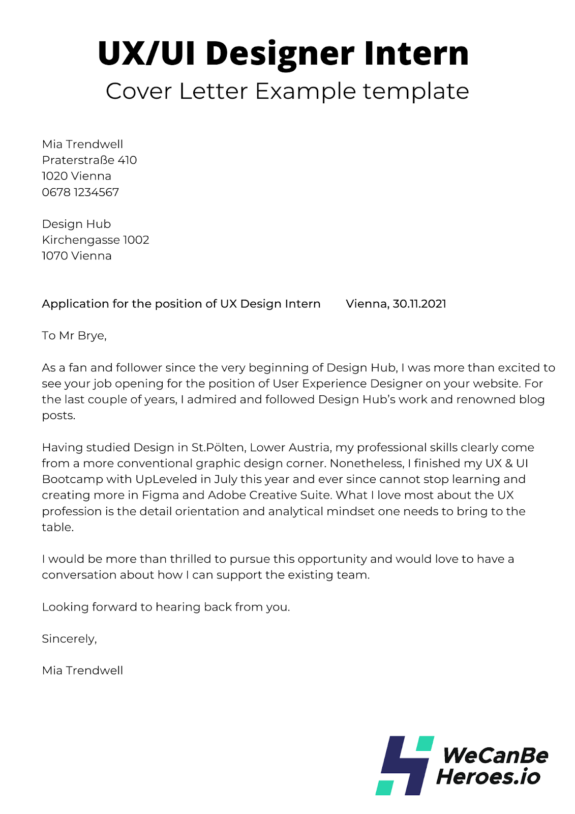 tech internship cover letter