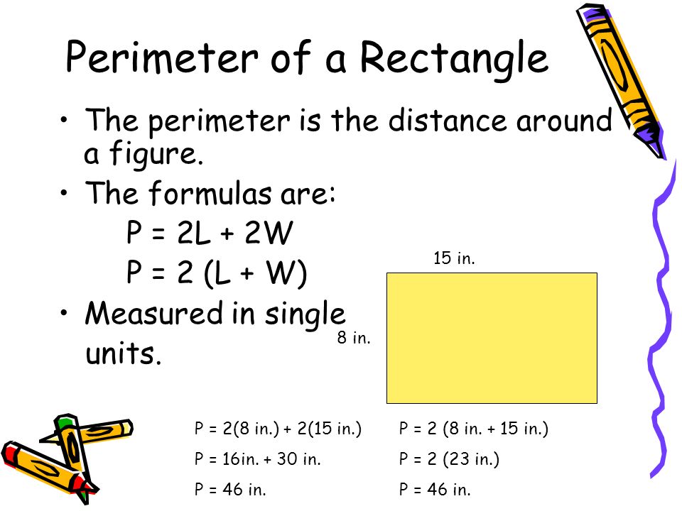 Image result for perimeter formula of a rectangle