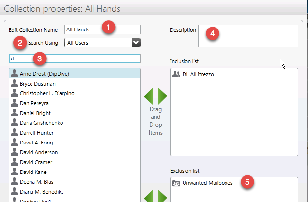 Steps to create a contact collection using the GAL