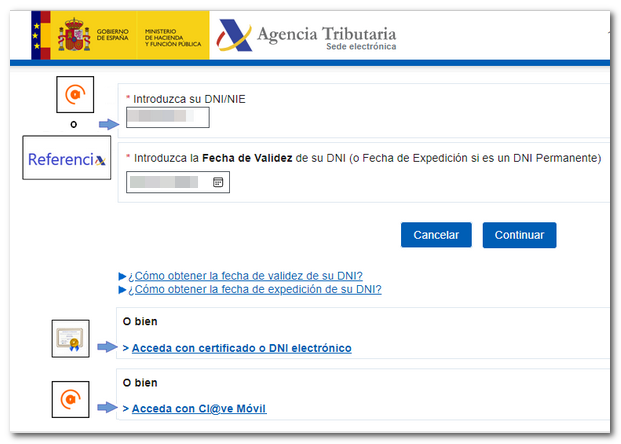 Acceder a declaración de renta