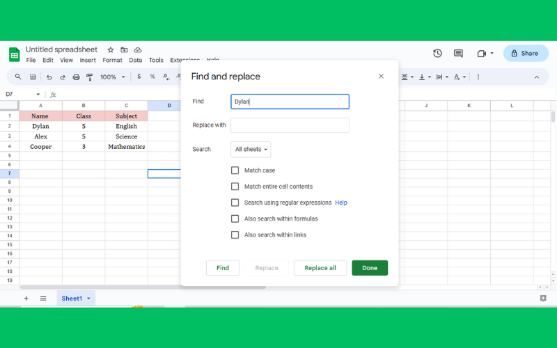 How to Search on Google Sheets