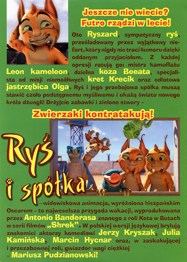 Tył ulotki filmu 'Ryś i Spółka'