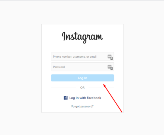 log in to get Instagram access token