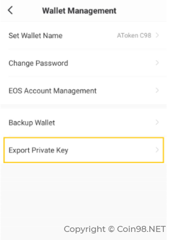 export private key