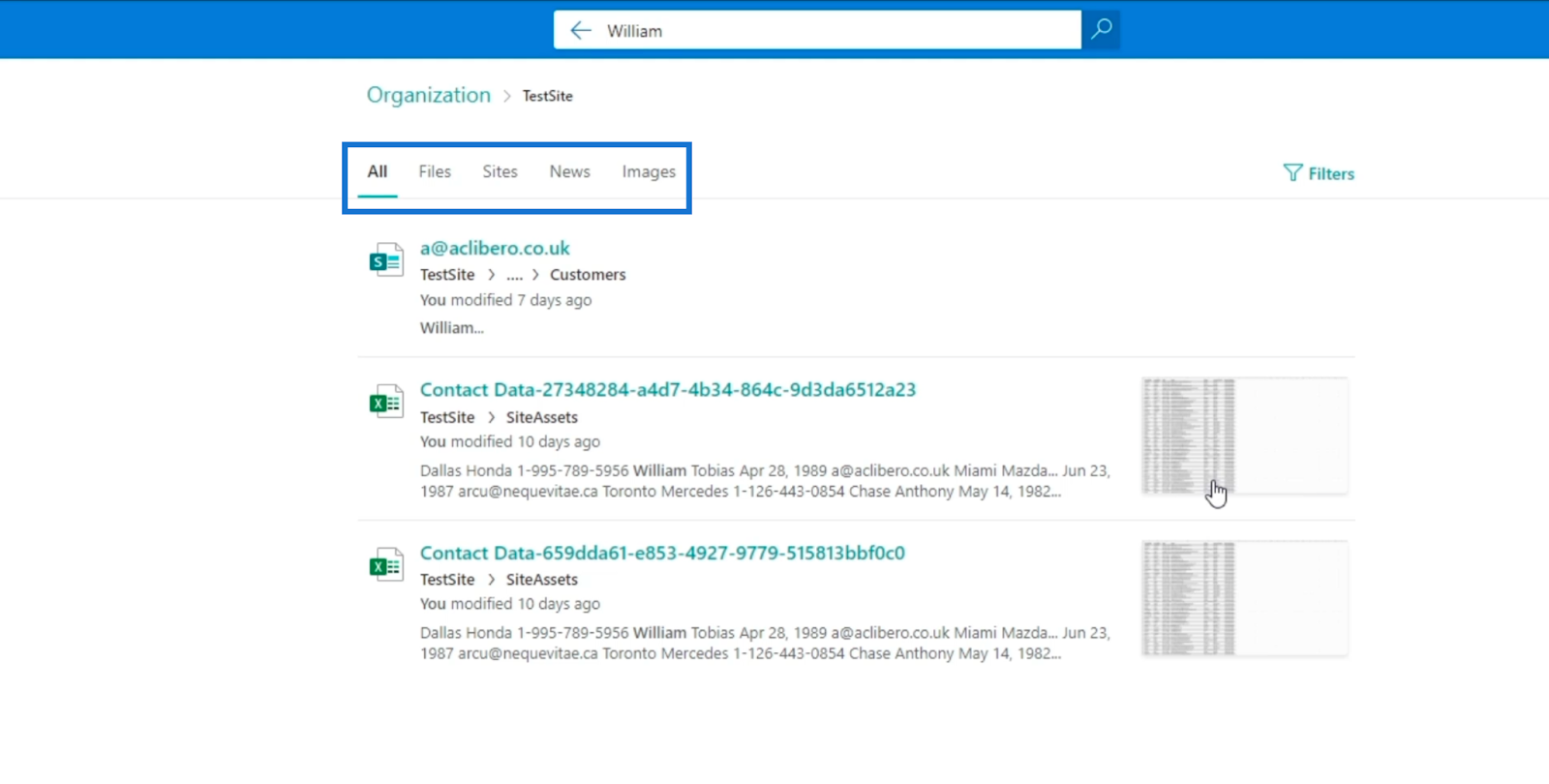 SharePoint search