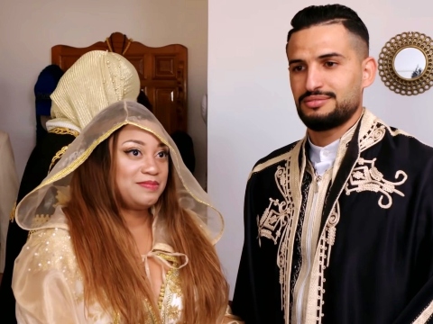Hamza Moknii and Memphis Smith in their marriage ceremony