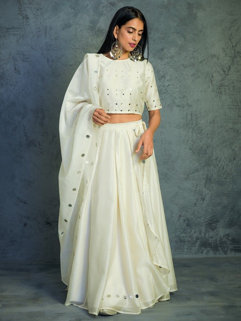 White Lehenga