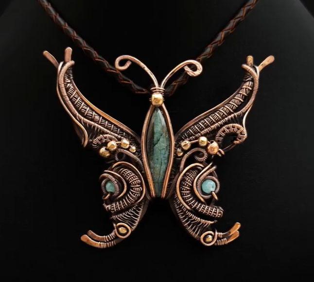 wire butterfly pendant