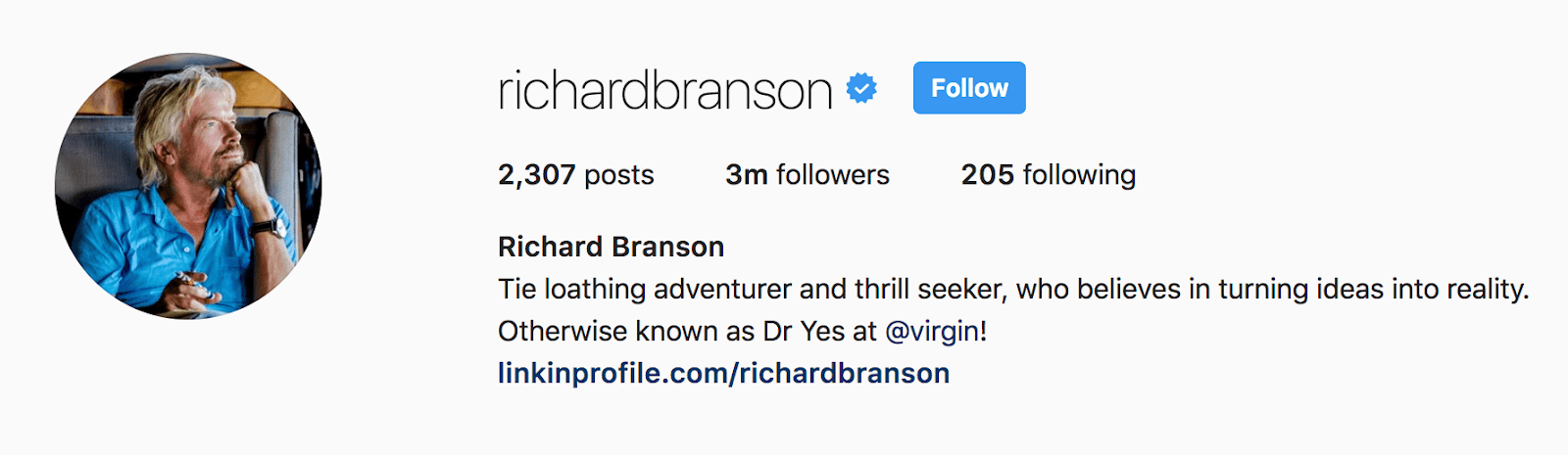 richard branson instagram bio