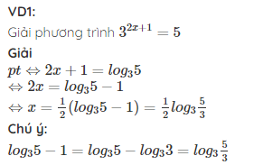 ví dụ minh hoạ giải phương trình mũ và logarit