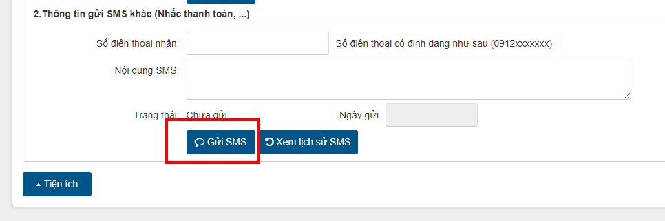 Gửi hóa đơn điện đến người mua