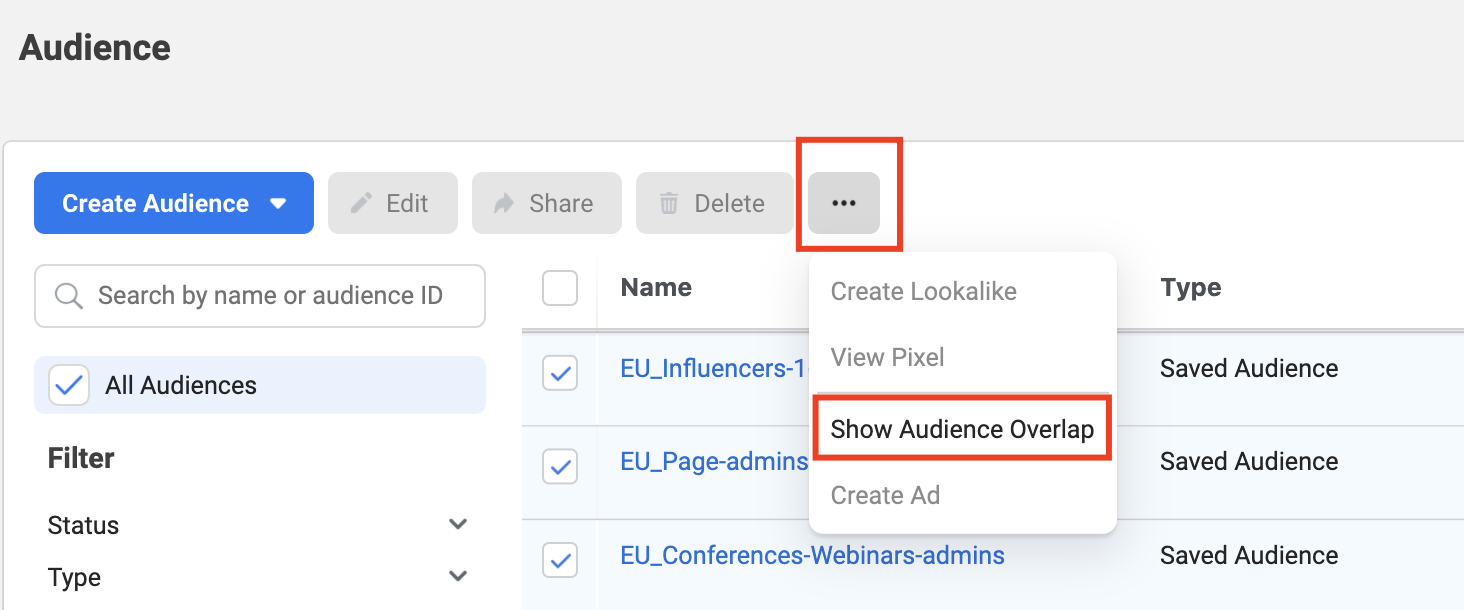 facebook audience overlap