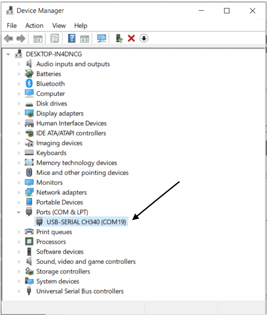 CH304G:Device Manager Showing Installed CH340G drivers