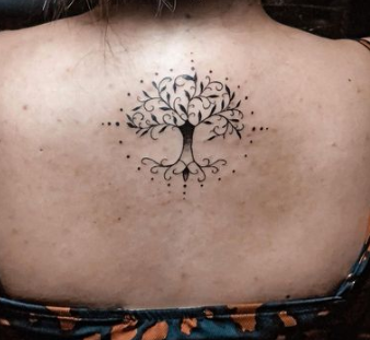 Curly Tree Tattoo