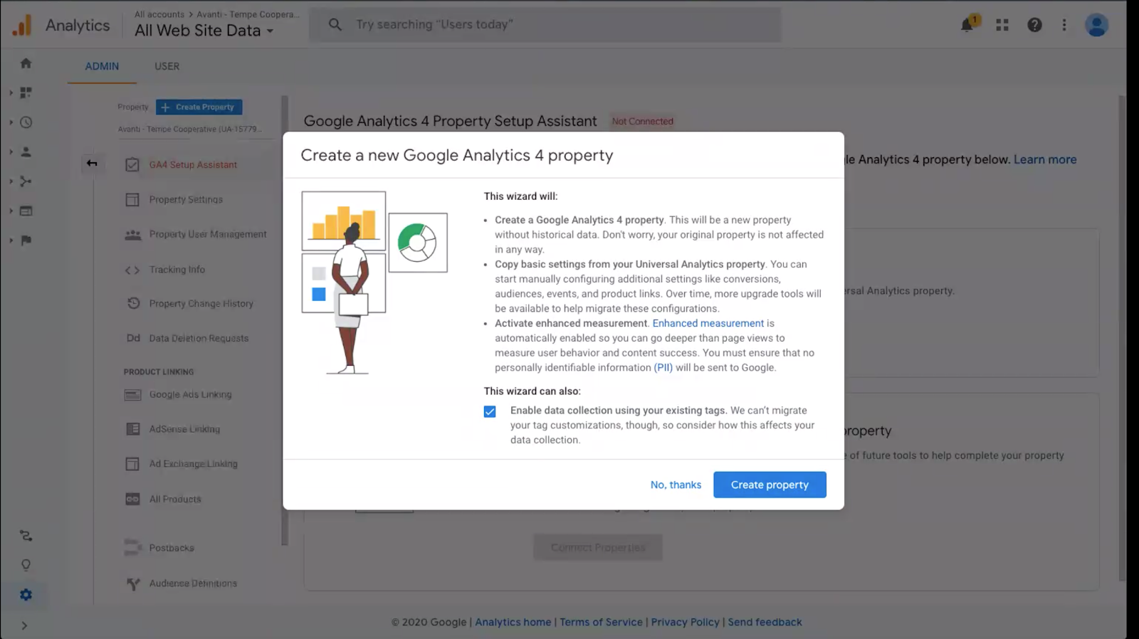 how to create a new ga4 property