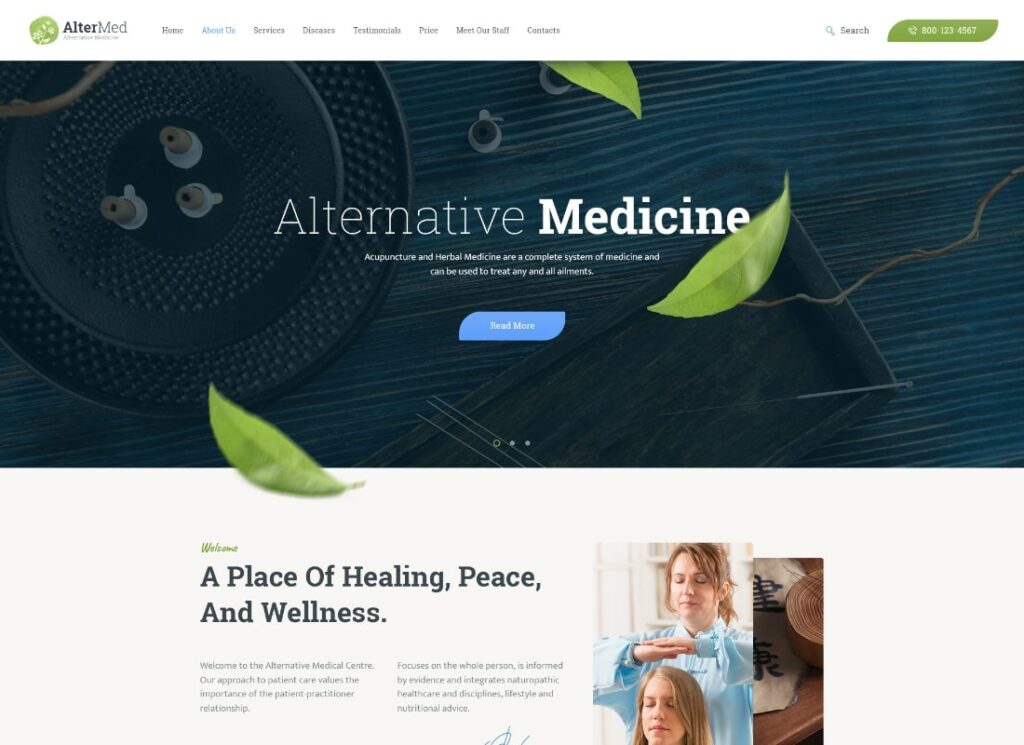 Avicena |  Tema de WordPress de Medicina alternativa