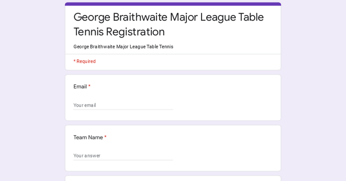 George Braithwaite Major League Table Tennis