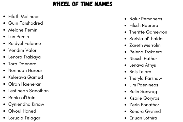 Wheel Of Time Names
