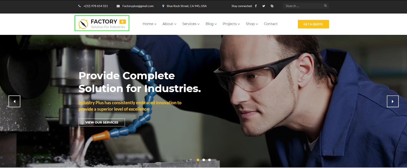 Factory Plus - Industry and Construction WordPress Theme