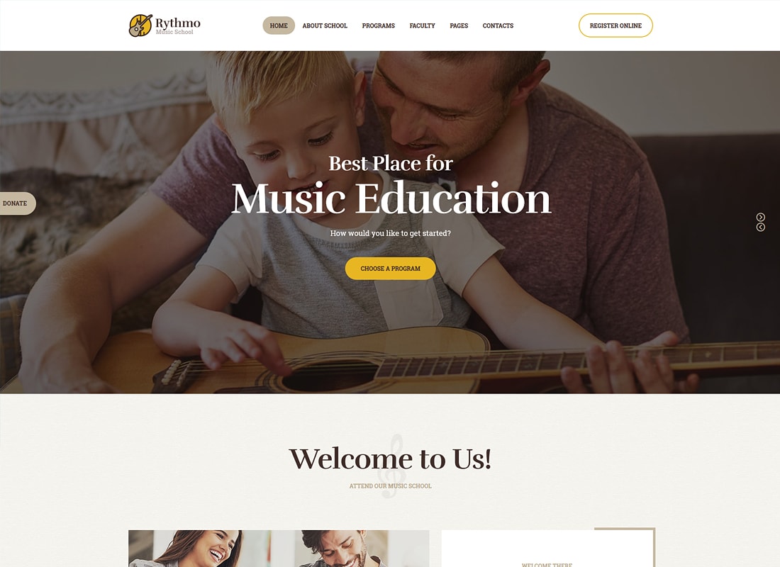 Rythmo |  Tema de WordPress para la escuela de música