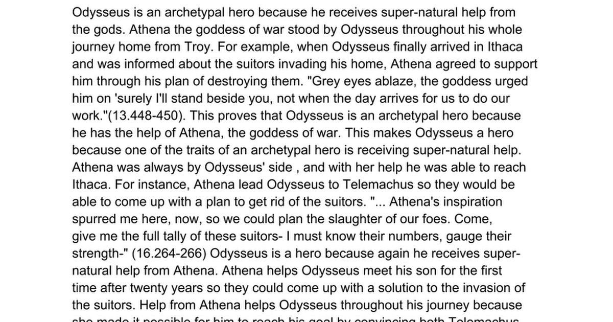 Why odysseus is a hero   google docs