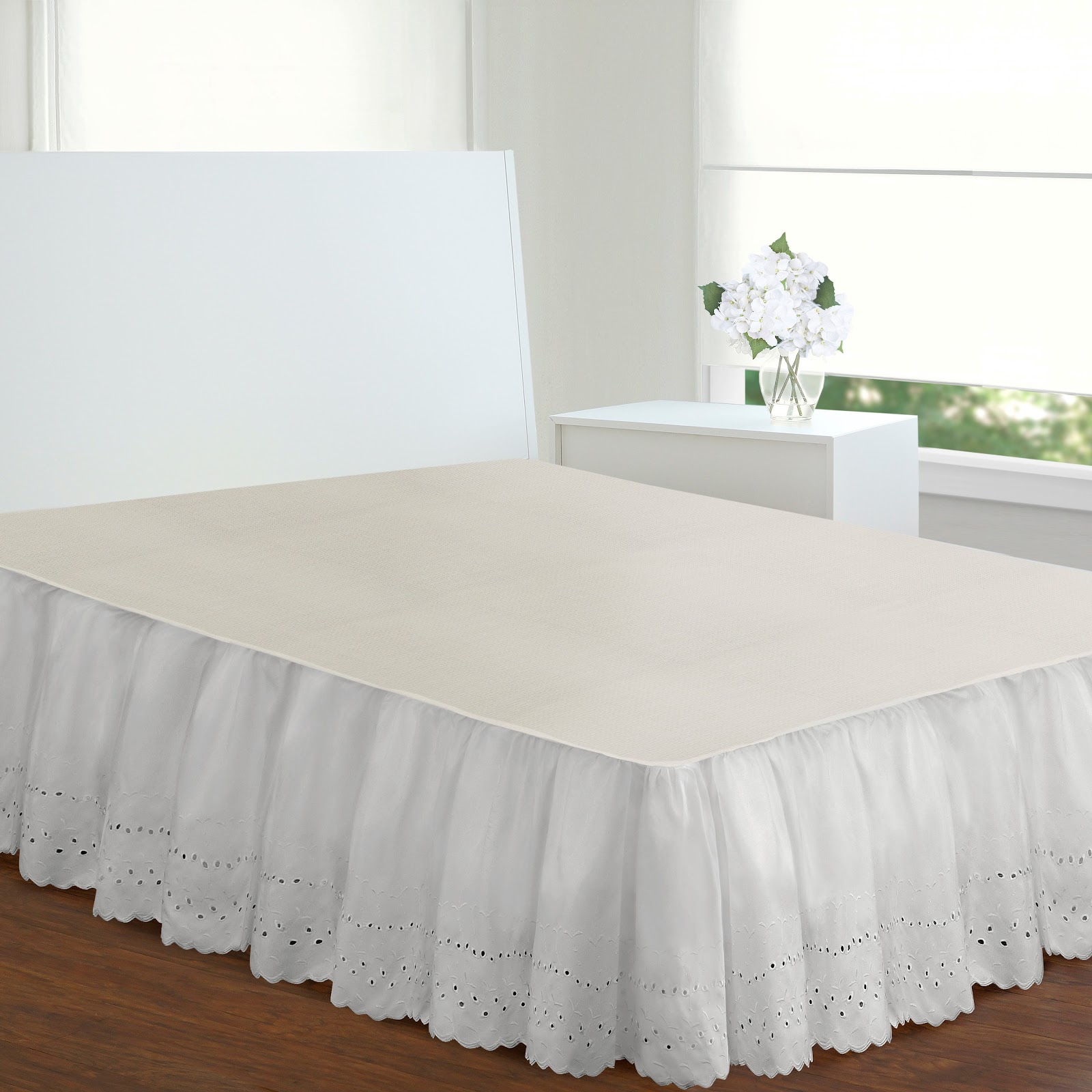 A bed skirt is used to hide the space under the bed and to prevent the accumulation of dust under a bed.
