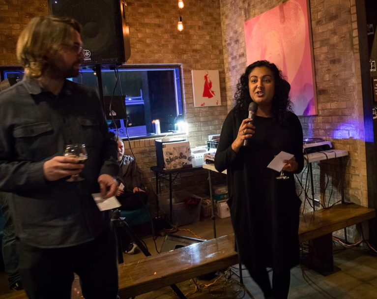 The Tyler Loop, Co-founder Tasneem Raja, hosts a community social to share information about The Loop and its programs at Roast, a Tyler restaurant.  Photo courtesy of The Tyler Loop.