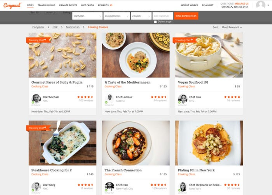 Food tech startups- Cozymeal