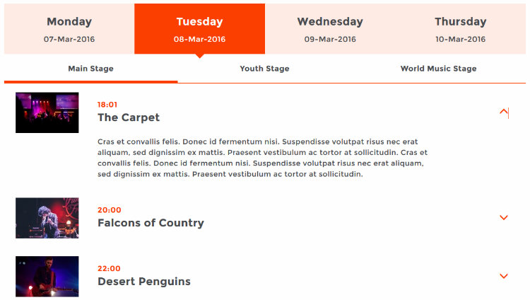 Captura de tela do Agendador de eventos responsivo para WordPress