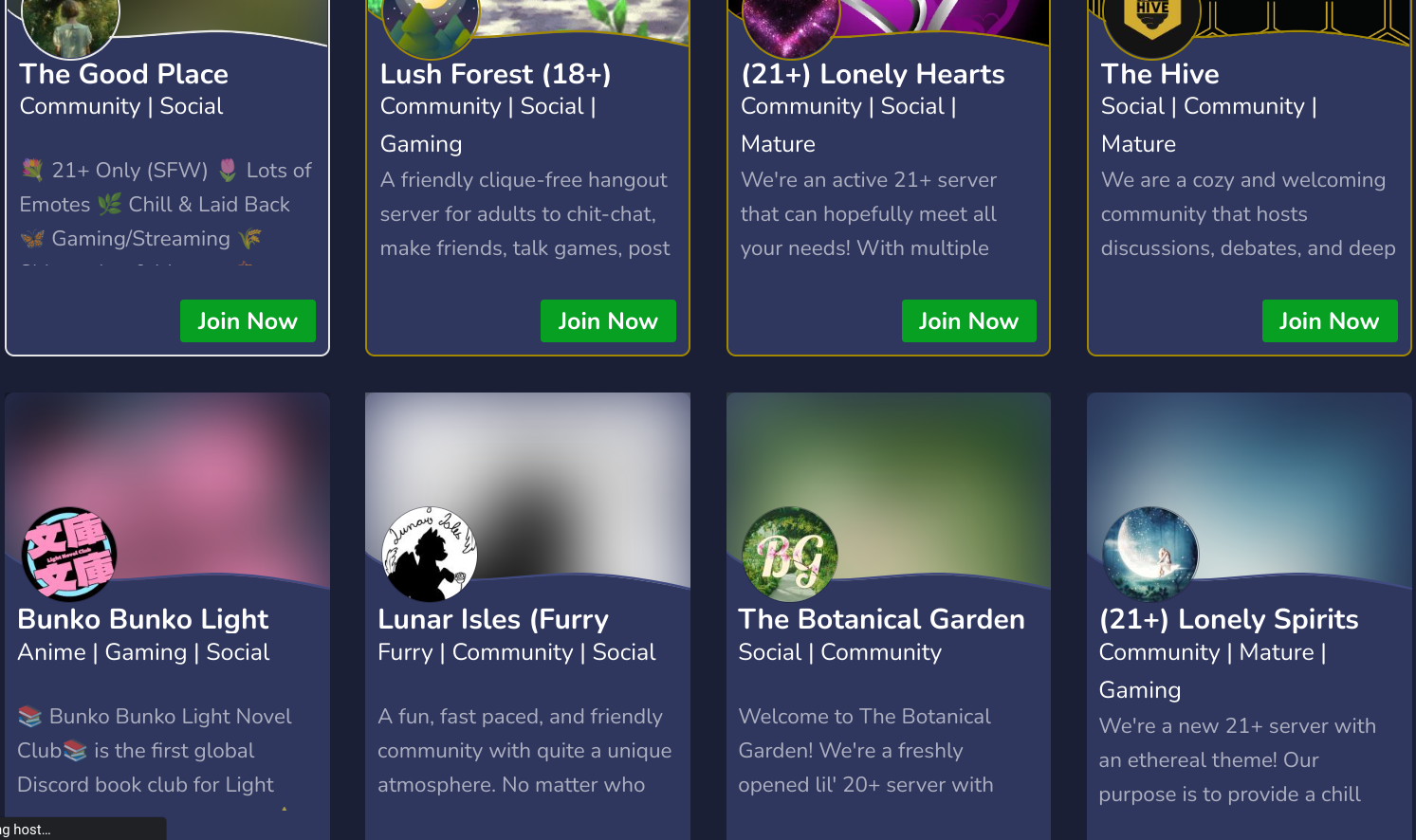 Discord servers to join to connect about  games