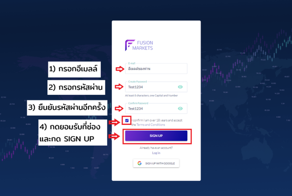 การเปิดบัญชี Fusion Markets