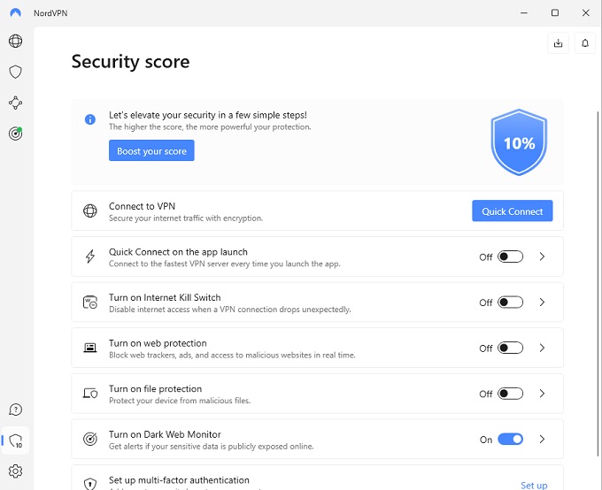 NordVPN Security Settings