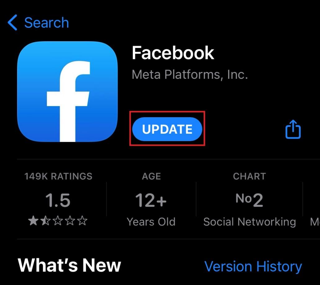 How to update Facebook